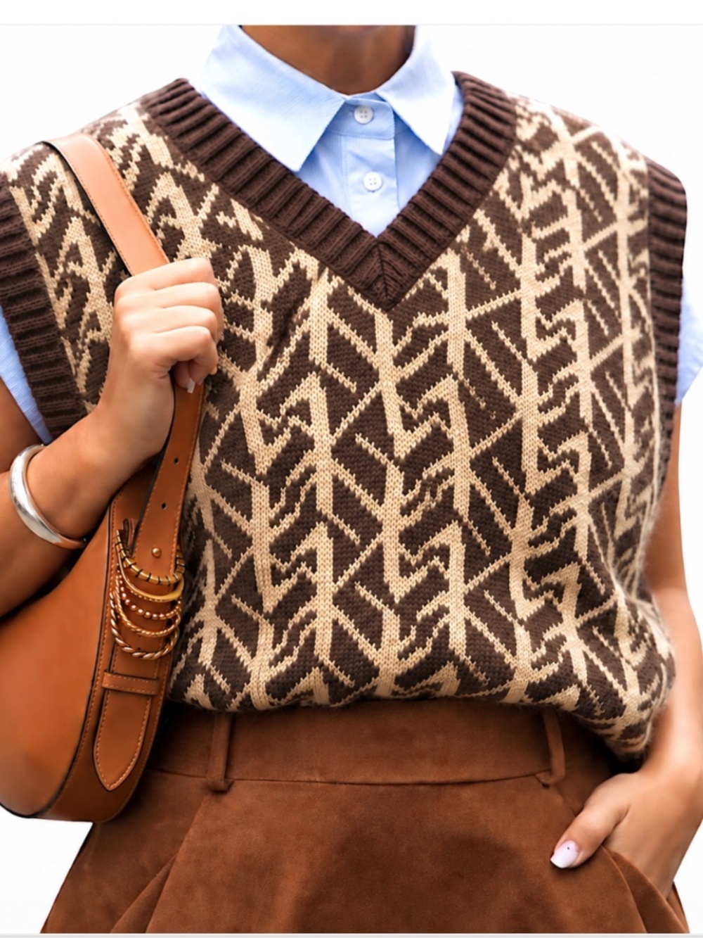vest McGREGOR vintage S/M wool V-neck pullover hipster indie boho grandpacore